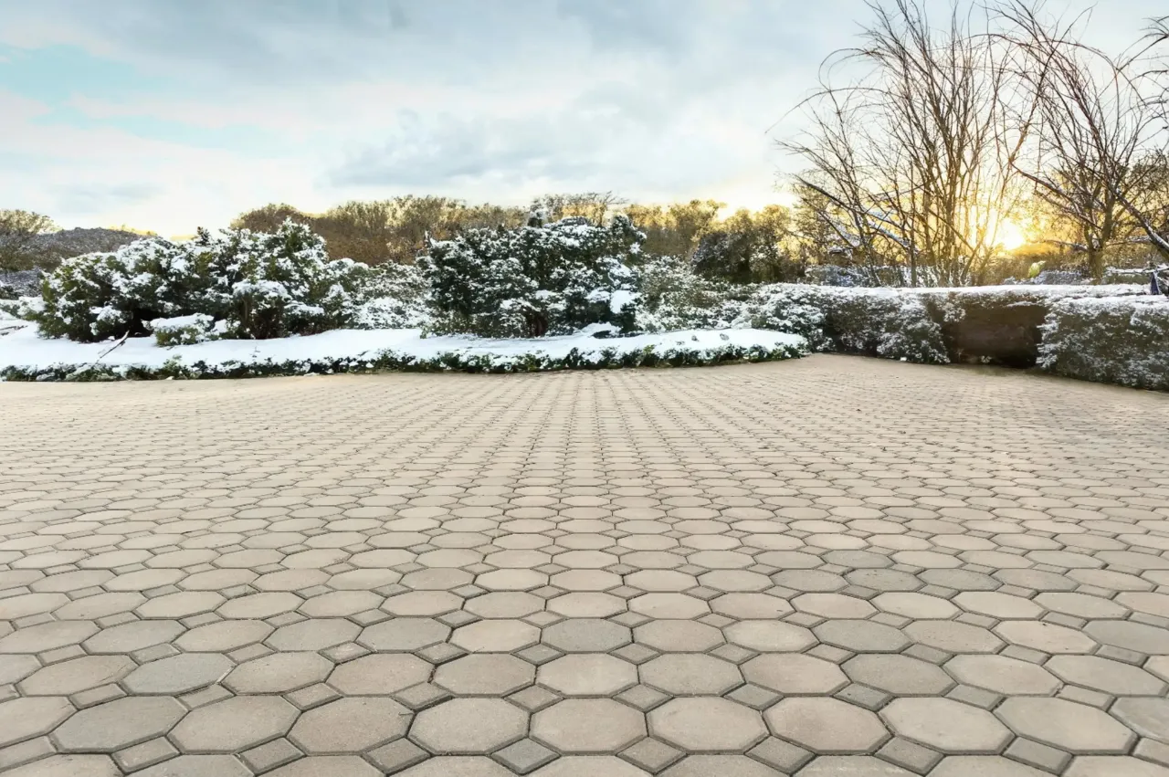 Heated pavers area at a park